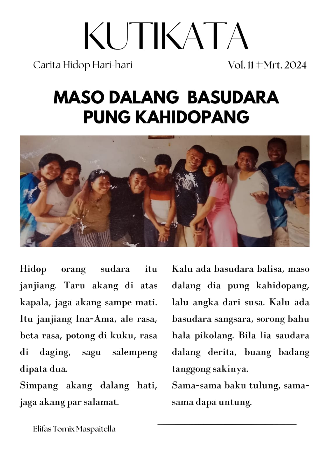 Maso Dalang Basudara Pung Kahidopang